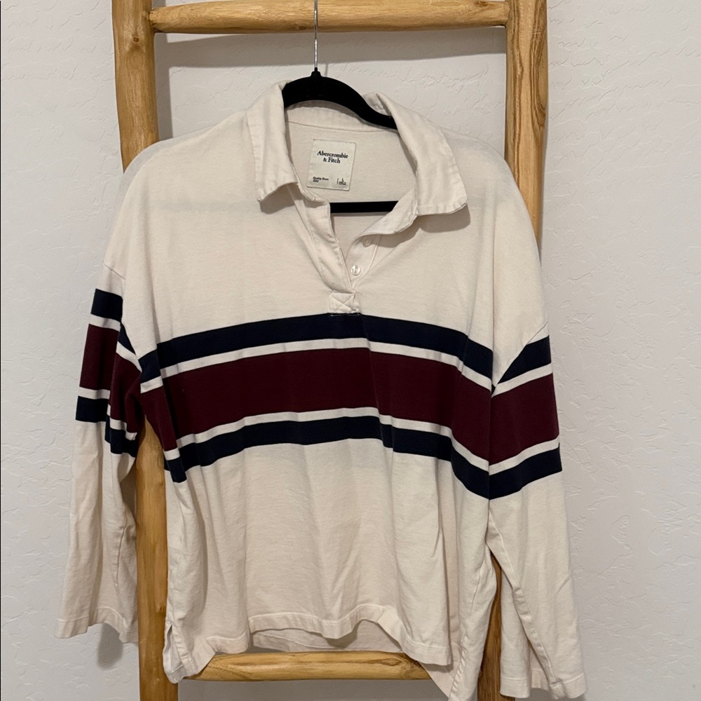 Abercrombie & Fitch White Polo Shirt
